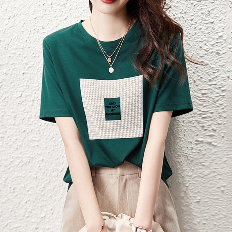 Áo Thun Ngắn Tay Thời Trang Mùa Hè Năng Động 185245 Áo Thun Cổ Tròn Form Rộng In Họa Tiết Phong Cách Retro