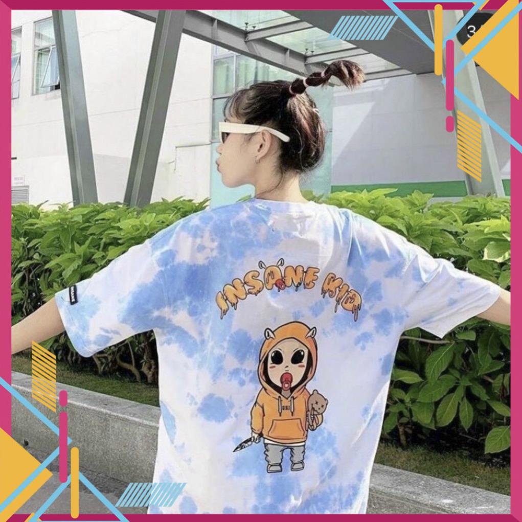 Áo Thun Loang Màu Trắng Xanh Dương, Áo Phông Tay Lỡ Nam Nữ chất cotton mịn mát 🍀Lindsie Store🍀 ྇