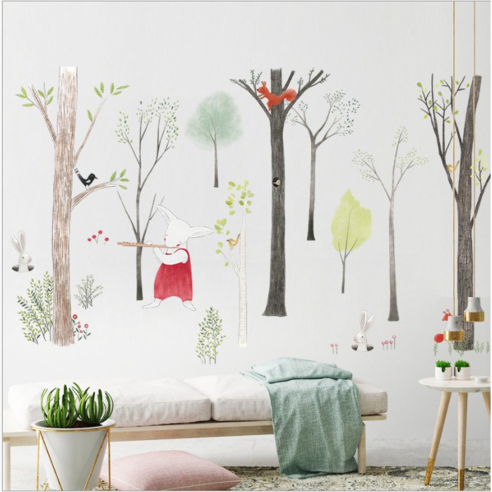 Decal dán tường trang trí - RỪNG CÂY TUỔI THƠ CHO BÉ YÊU HIỆN ĐẠI