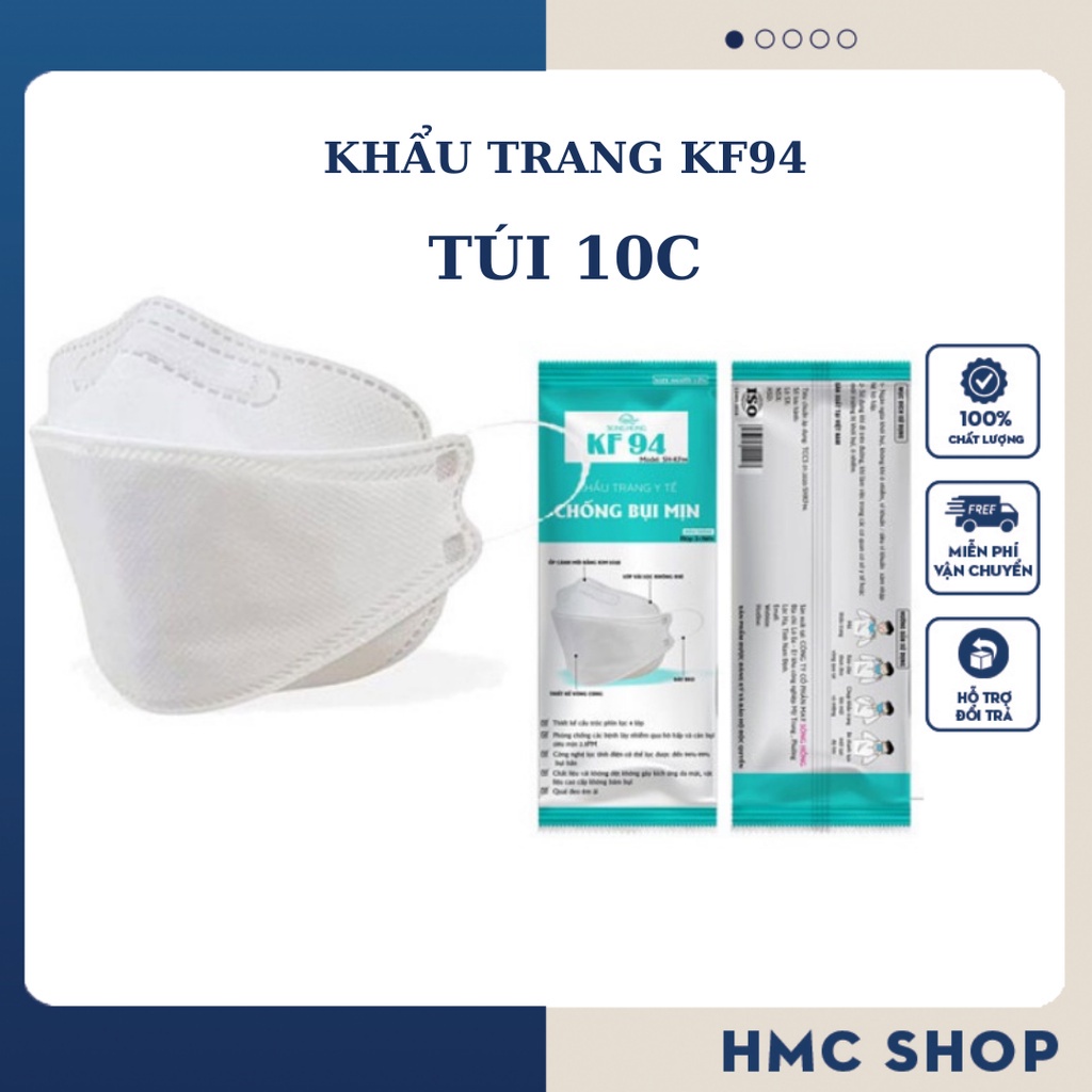 Khẩu trang kf94 khẩu trang y tế 4 lớp kháng khuẩn  HMC