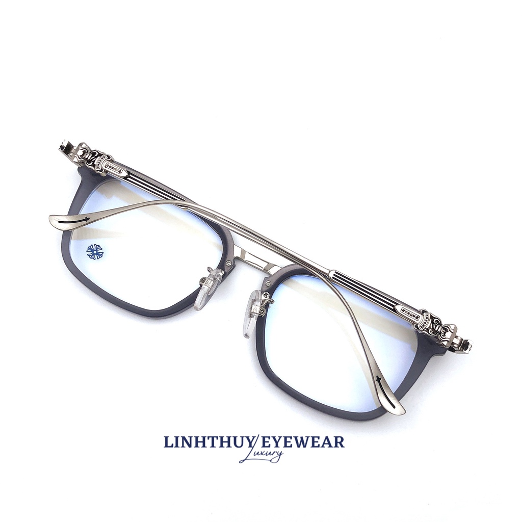 Kính mắt vuông hoạ tiết chrome hearts overpoked cao cấp tặng kèm phụ kiện