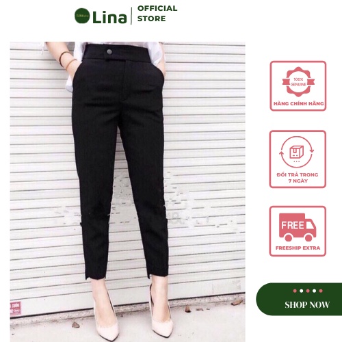 Quần Baggy Kaki Nữ Công Sở Quần Tây Lệch Gấu Cao Cấp LINA STORE 001 | BigBuy360 - bigbuy360.vn