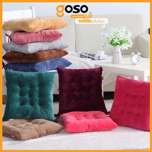 [GOSO] Đệm Lót Ghế Ngồi Hình Vuông MẪU CƠ BẢN, Đệm Ngồi Bệt Chất Liệu Polyester Mềm Mại