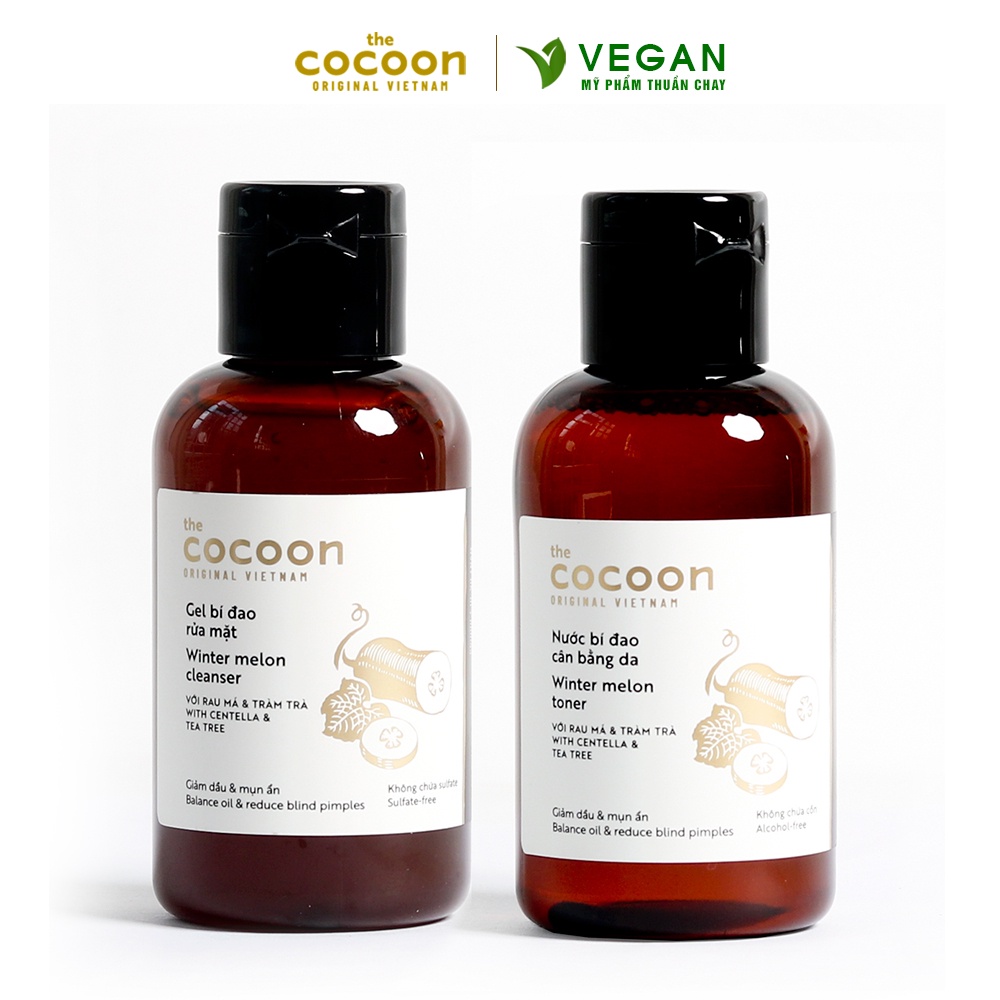 Combo Gel rửa mặt bí đao cocoon 140ml + Toner bí đao cocoon 140ml