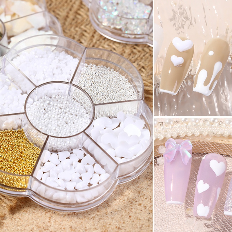 Set 7 Hộp Đựng Phụ Kiện Trang Trí Móng Tay Xinh Xắn