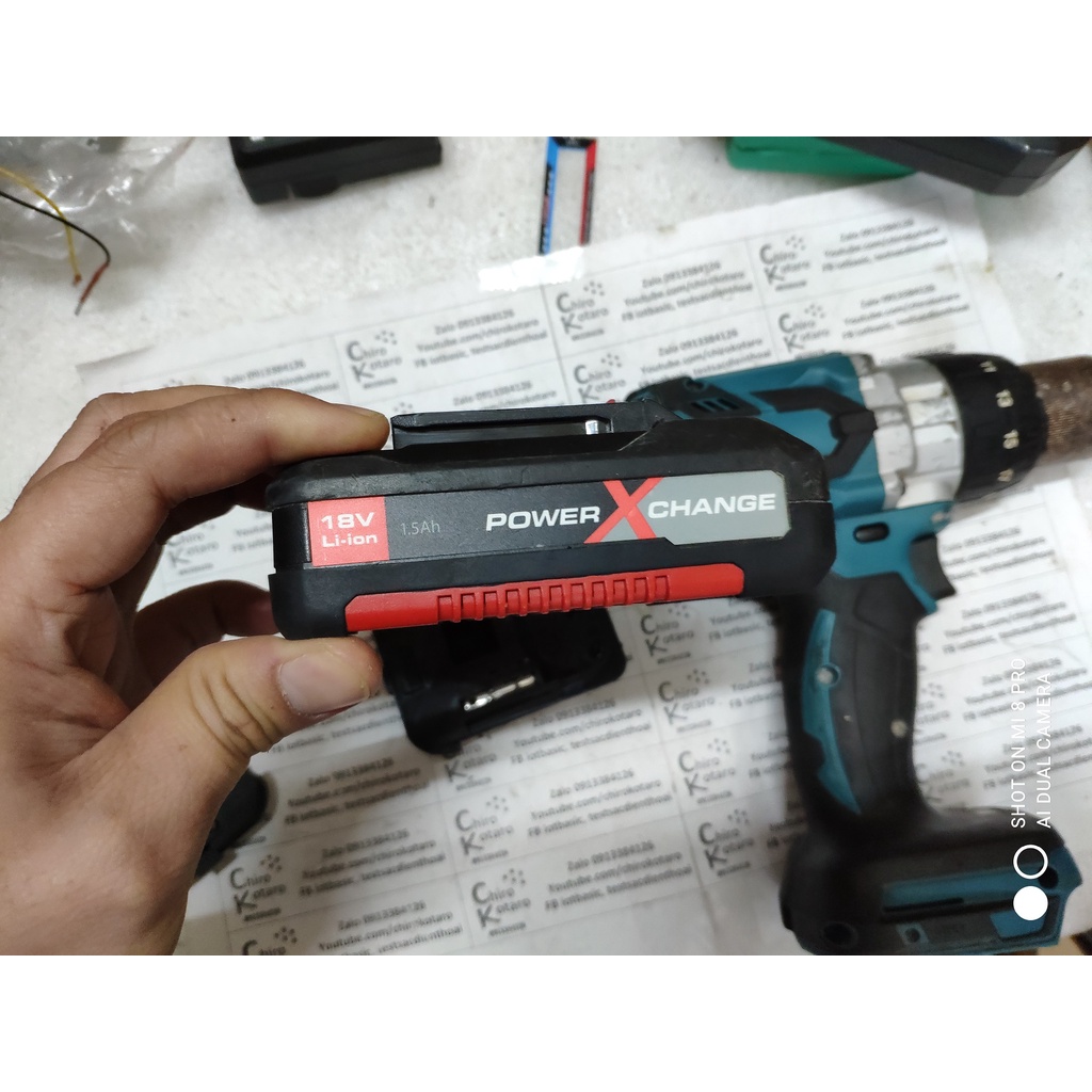 Đế chuyển pin máy Ozito 18V hệ PXBP sang dùng cho máy Makita LXT bản FULL