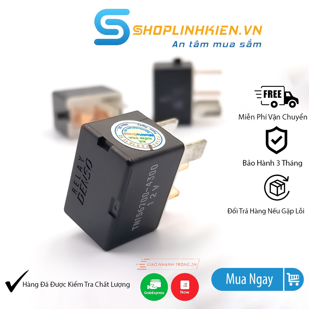 Relay 12V40A 4 Chân DENSO TN156700-4300 Rơ Le Dòng Cao, Rờ Le 12V Xe Máy