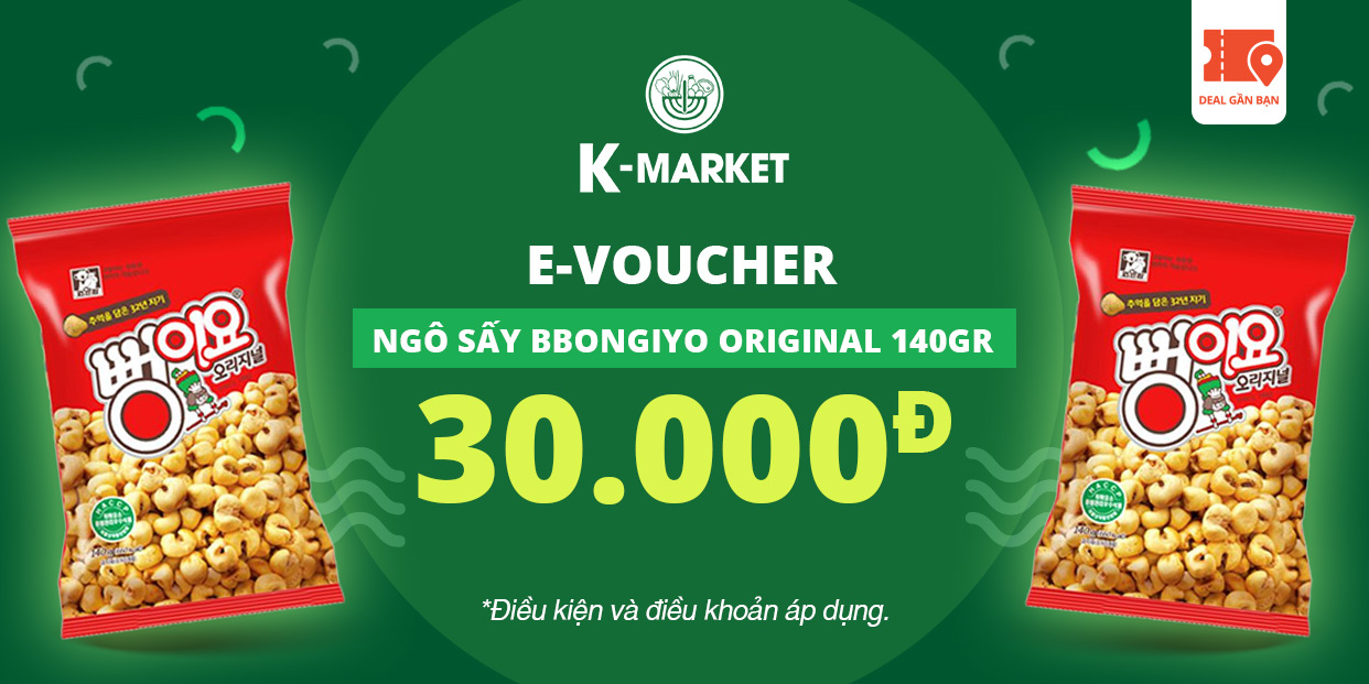 E-Voucher Ngô sấy Bbongiyo Original 140gr tại K-Market