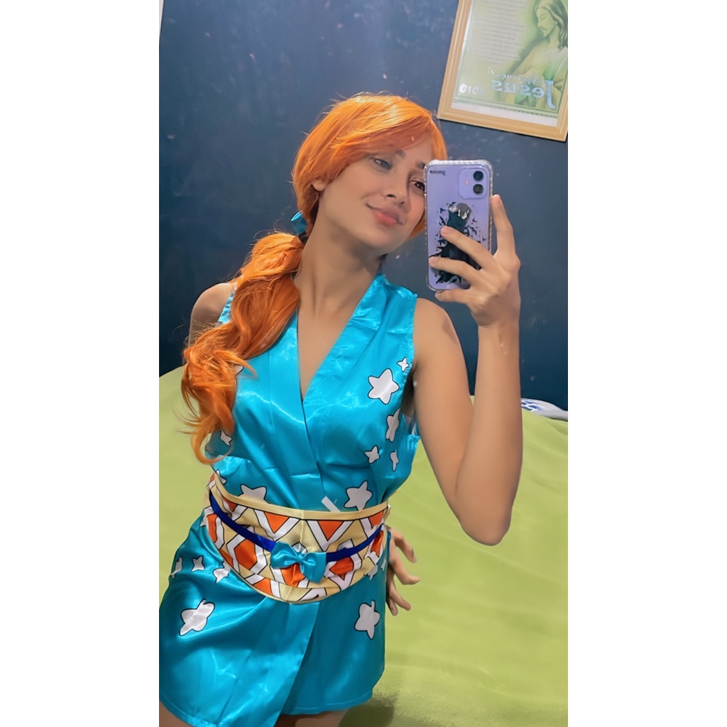 Bộ Tóc Giả kimono Hóa Trang Nhân Vật nami wano Trong one piece