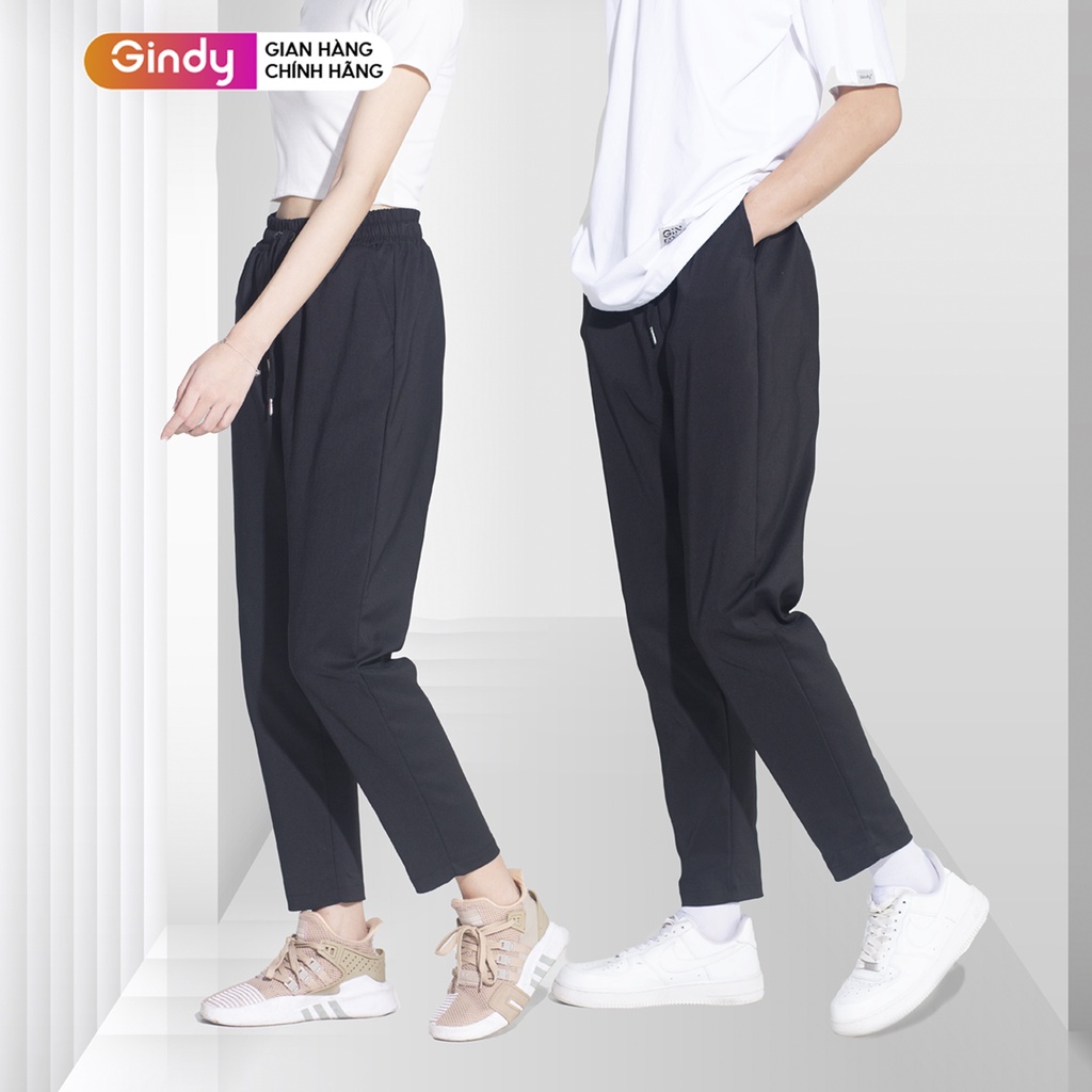 Quần kaki nữ trơn ống đứng GINDY thời trang nữ màu đen, xanh Unisex phong cách thể thao QK001