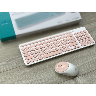 Bộ bàn phím chuột không dây forter ik6630 - pink
