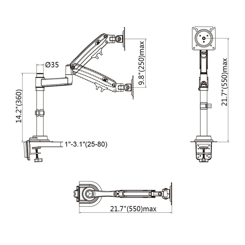 Giá treo màn hình 22 - 35 inch nb h100