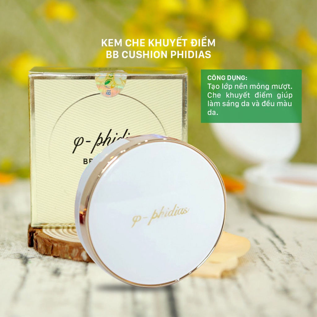 Phấn Nước BB Cushion Phidias 15g - Trang Điểm, Che Khuyết Điểm, Chống Nắng, Dưỡng Ẩm