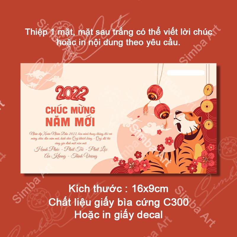 [SANG TRỌNG - THIỆP CARD] Combo 9 Tem, Thiệp tết, chúc mừng năm mới 2022 (MUA NHIỀU GIÁ TỐT) IN THEO YÊU CẦU