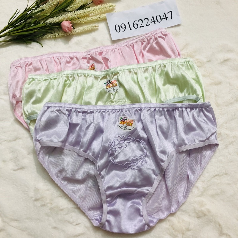 Set 6 Quần lót người già thun lụa mát lạnh, quần lót bà già soen