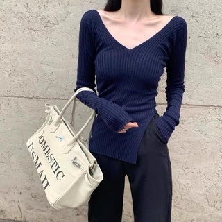  ÁO TAY DÀI CỔ TIM VẠT XẺ