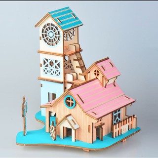Mô hình lắp ráp gỗ 3D laze Villa Reversize