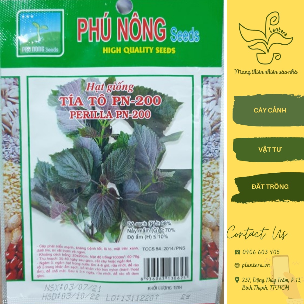 Hạt giống Phú Nông - Tía tô Gói 2g - Hạt Giống - Rau Gia Vị