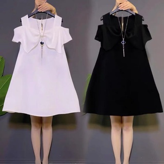 Đầm Bigsize Nữ Mập Fashion Đầm Bigsize  Đầm Nơ 2 Màu Thiết Kế Che Khuyết Điểm Tốt Tự Tin Xuống Phổ Đủ Size50-90kg DA2-3