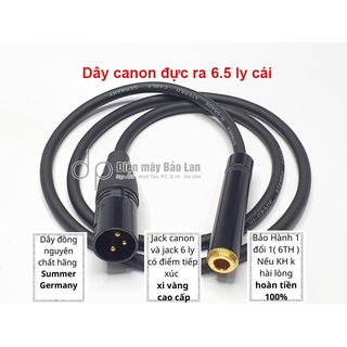 Dây Canon Ra Jack 6.5 Cái, Dây Canon Ra 6 Ly Cái Summer Màu Đen (Đồng Nguyên Chất)