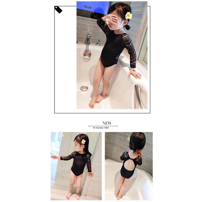 Thời trang áo tắm dài tay công chúa dễ thương cho bé gái áo tắm bikini