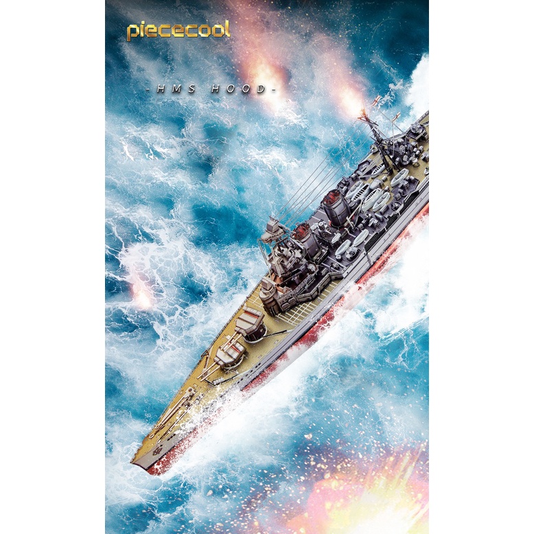 Mô hình lắp ráp kim loại 3d tuần dương hạm HMS HOOD ( piececool)
