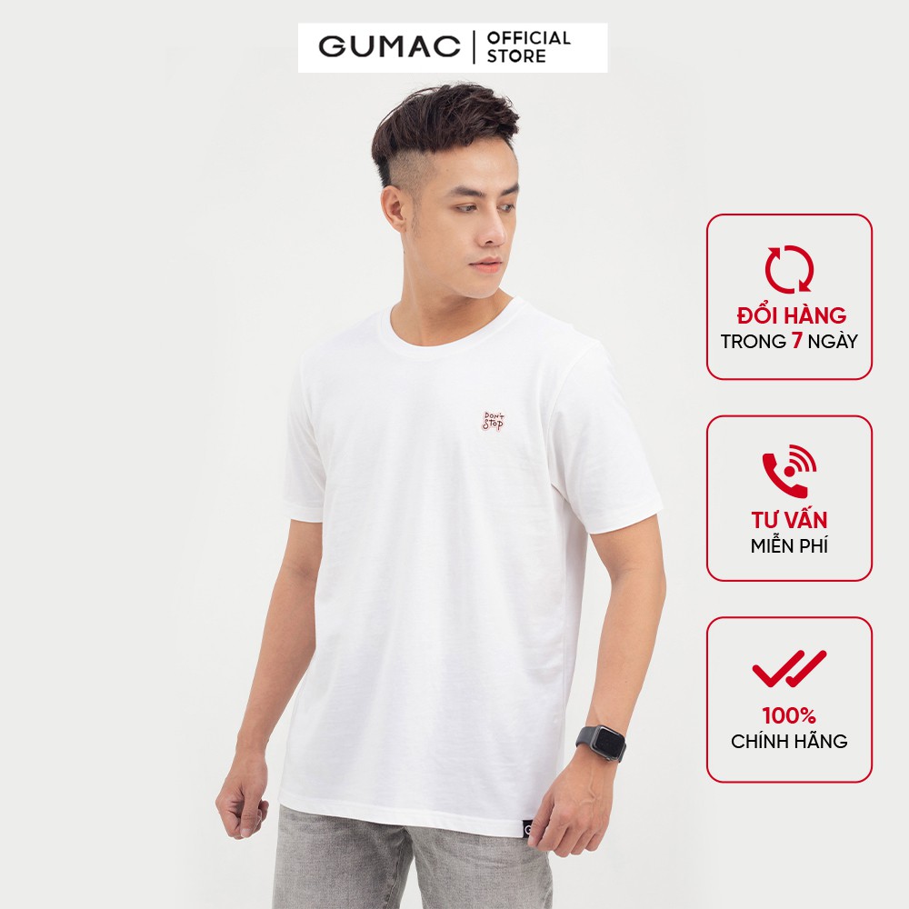[Mã WABRG208 giảm 10% tối đa 50k đơn từ 250k] Áo thun nam basic in chữ GUMAC phong cách hiện đại đẹp thanh lịch ATNB815