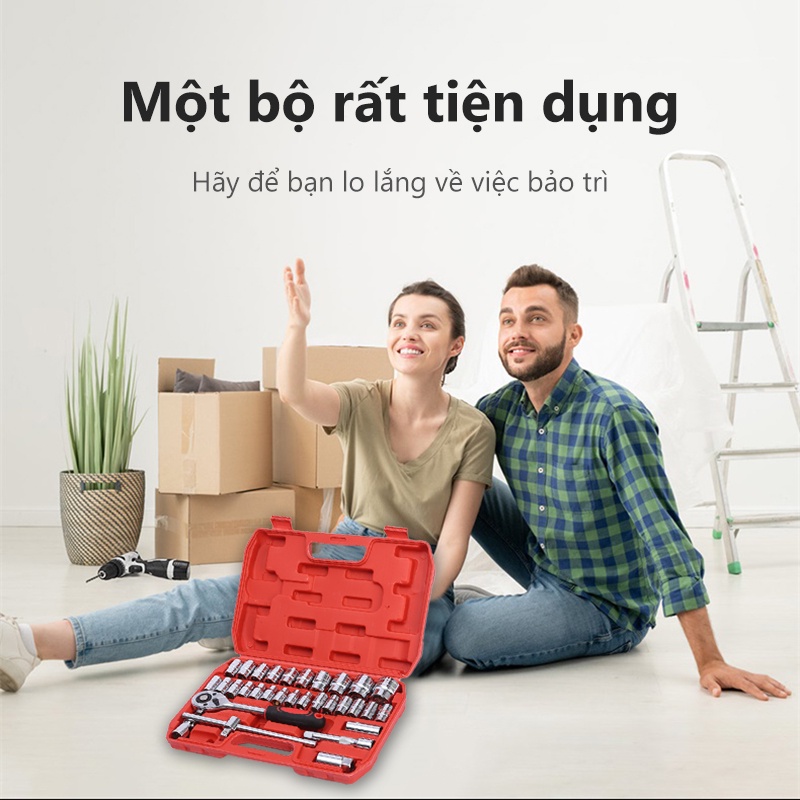 YB04 Bộ khẩu sửa chữa - Bộ dụng cụ 32 chi tiết mở bu lông ốc vít - sửa chữa ô tô xe máy đa năng ba0707818053