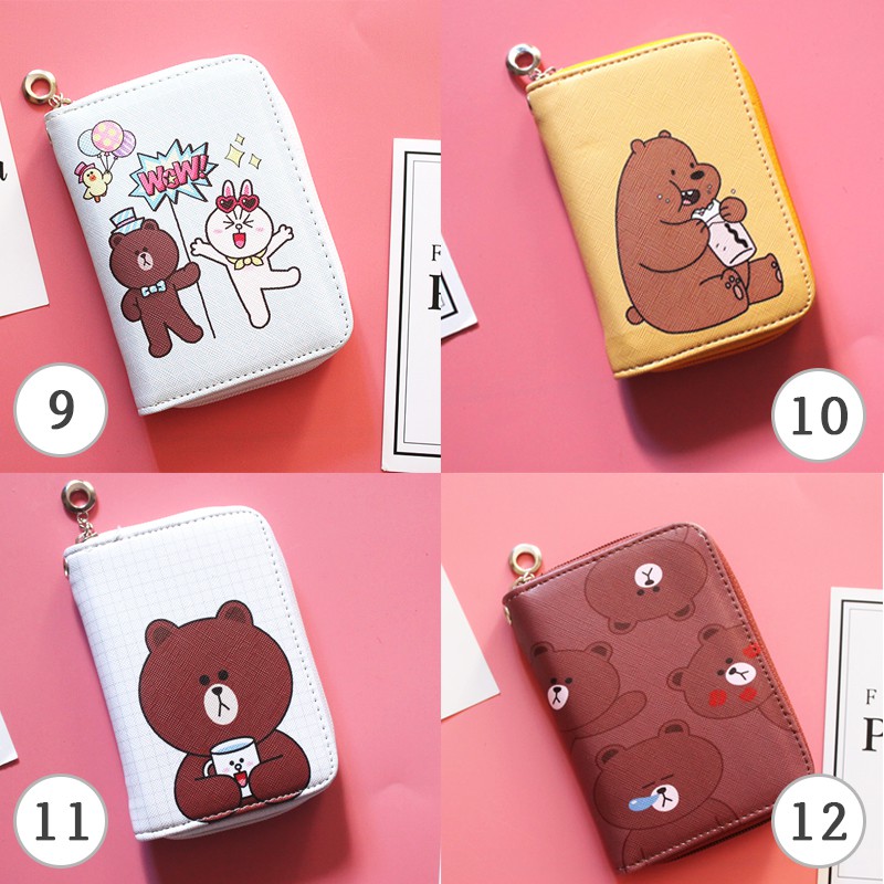 [20 Mẫu Siêu Xinh ] Bóp Ví Ngắn Nữ Cầm Tay Họa Tiết Hoạt Hình Line Gấu Brown Và Thỏ Cony Chống Xước Chống Nước | BigBuy360 - bigbuy360.vn