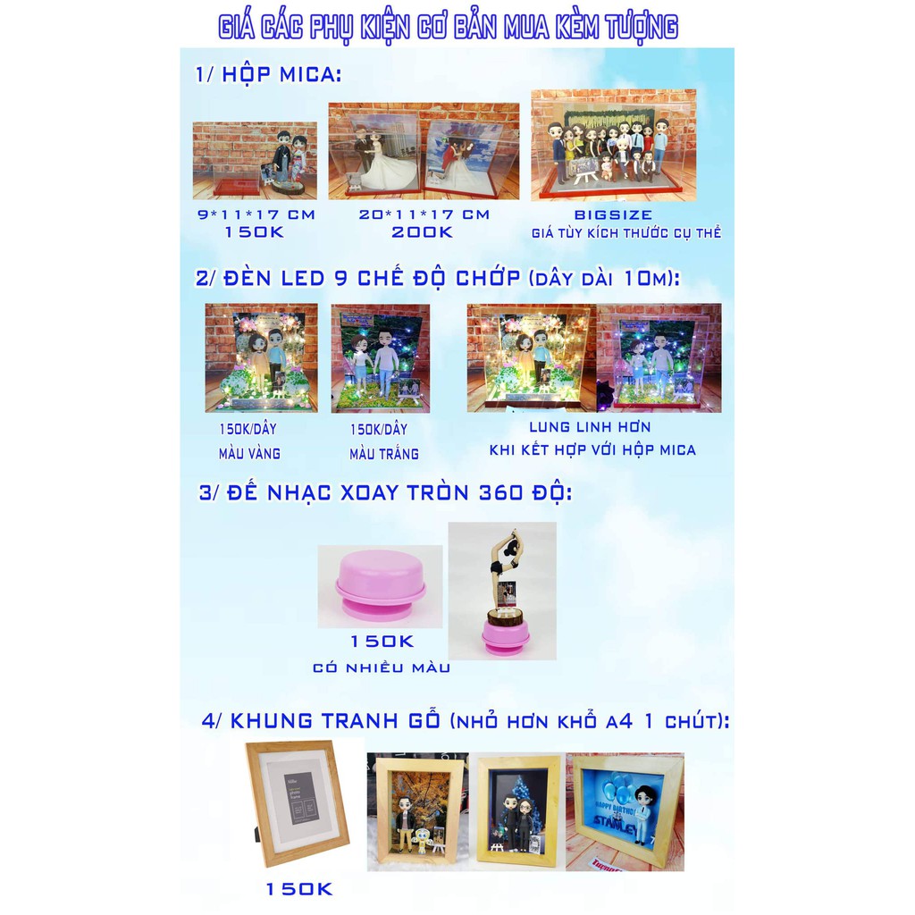 Hộp mica nhỏ (không gồm tượng chibi)