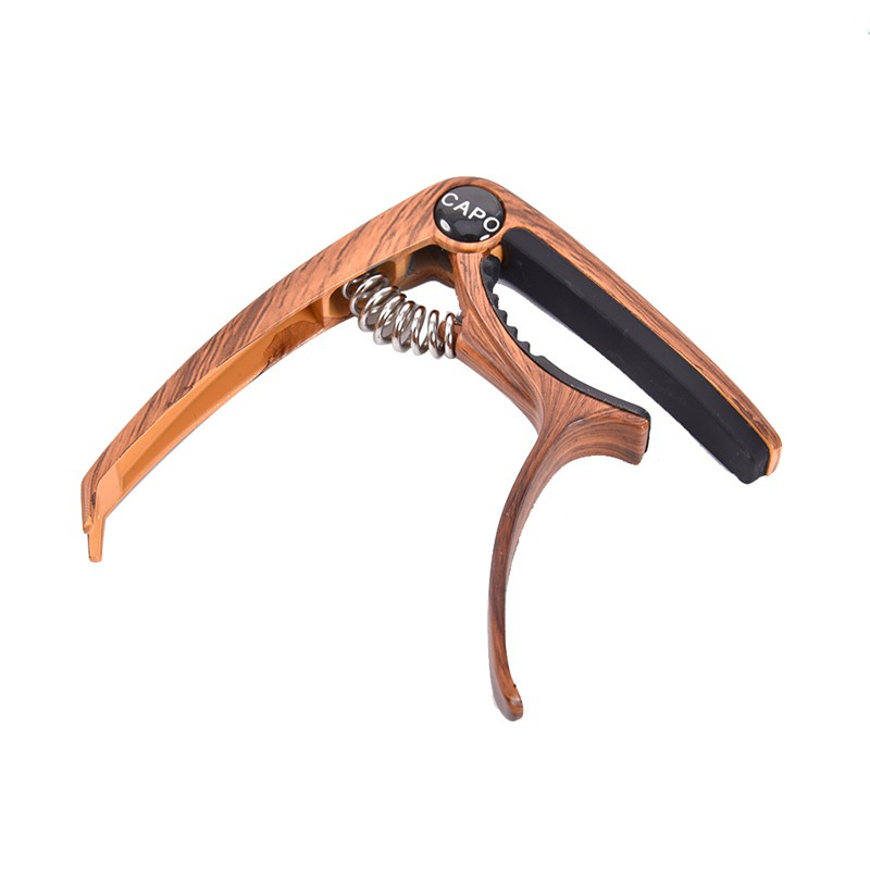 Guitar Capo for 6/12 String Acoustic and Electric Guitars Bass Ukulele Mandolin Banjo with Picks and Picks Holder (Wood color)