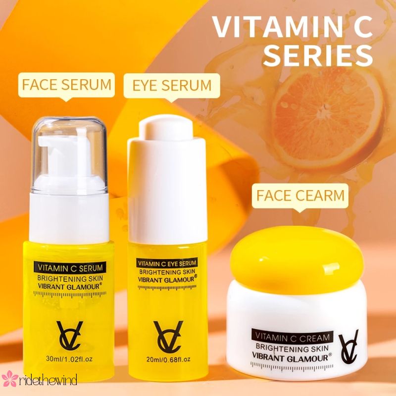 VIBRANT GLAMOUR Vitamin C Moisture Cream VC Whitening Brightening Anti Wrinkle Anti Aging Repair Fade Freckles Face Cream 50g WIND