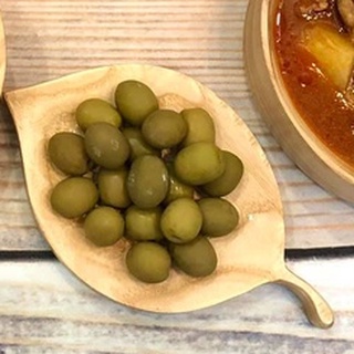 Wooden tray with stone shape
