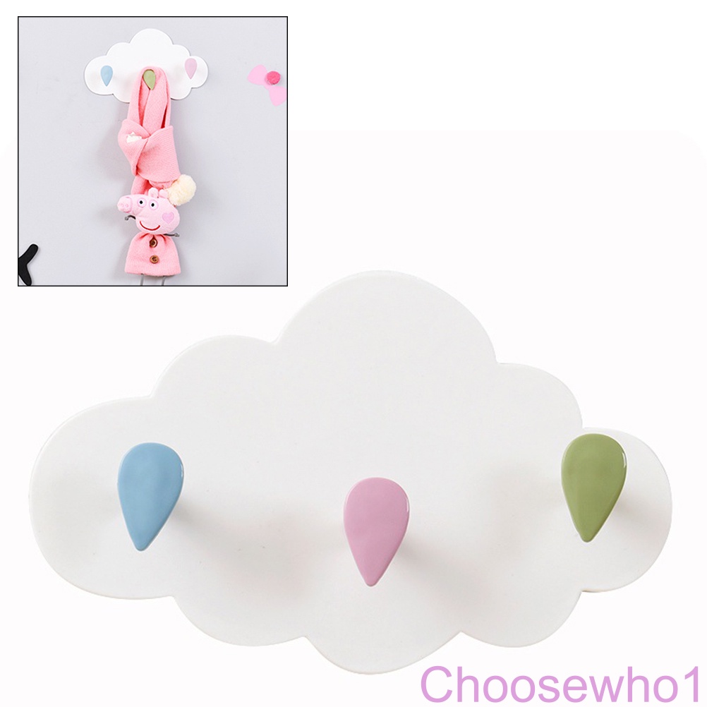 Creative Cloud Seamless Organizer 3 Hook Kitchen Bedroom Bathroom Hooks Cloud Plastic Storage Hook
