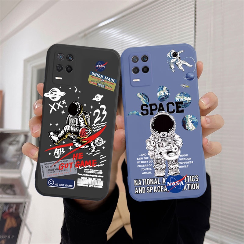 Ốp điện thoại TPU hình phi hành gia cho Realme C21 C25 C20 C15 C12 C31 C35 C11 2021 C21Y 5 5S 5i 6i C25S