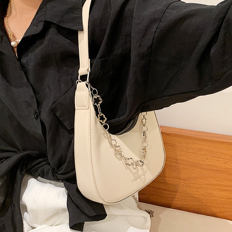 Túi đeo chéo IELGY bánh bao phối xích phong cách Pháp cho nữ