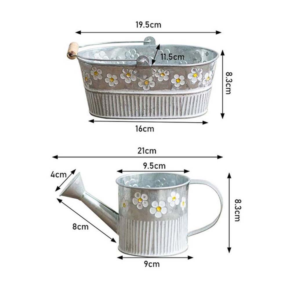 Chậu Hoa Bằng Sắt In Nổi Họa Tiết Phong Cách Vintage Dùng Trang Trí Nhà Cửa