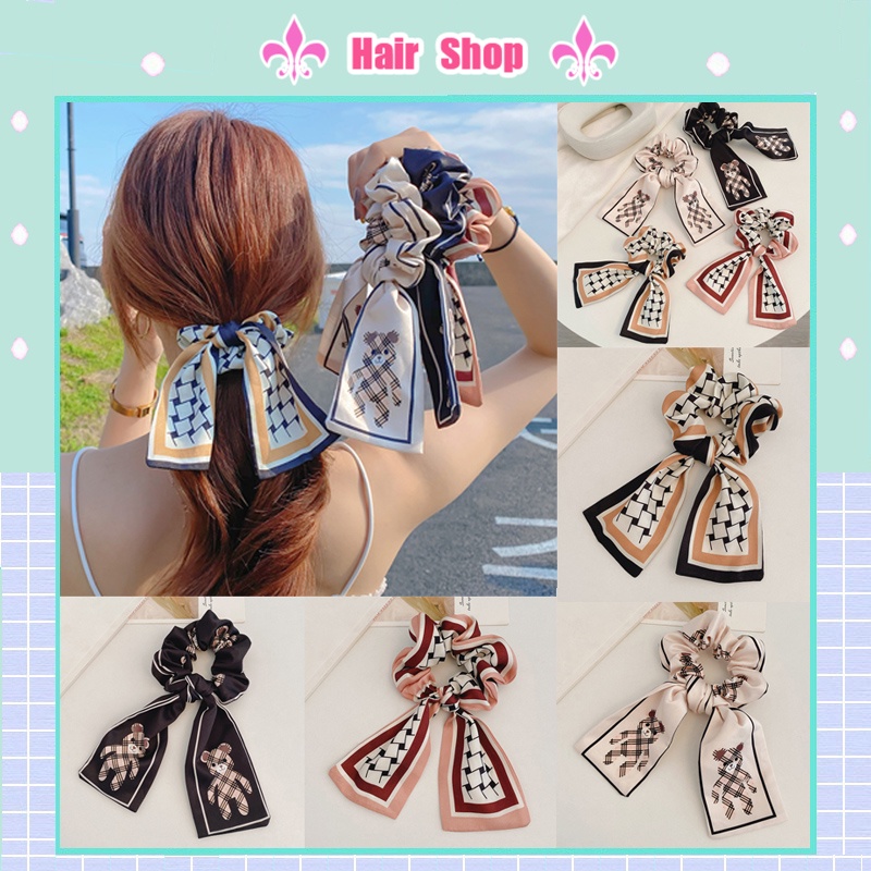 Dây cột tóc bằng ruy băng thắt nơ cỡ lớn thời trang mùa hè dành cho nữ