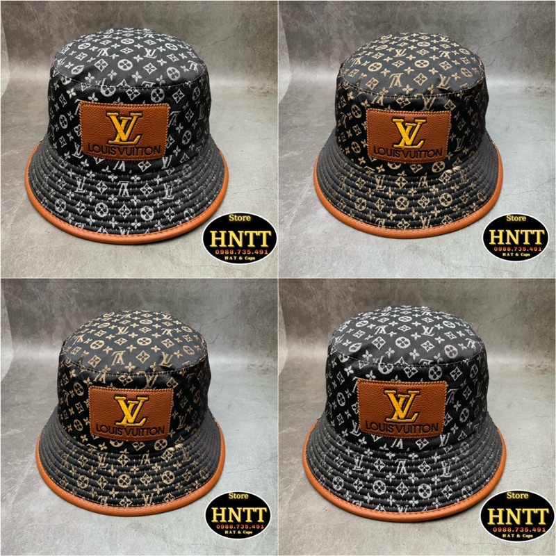 Mũ Bucket Mạc Da LV Thời Trang , Form Rộng Thời Trang Unisex Nam Nữ