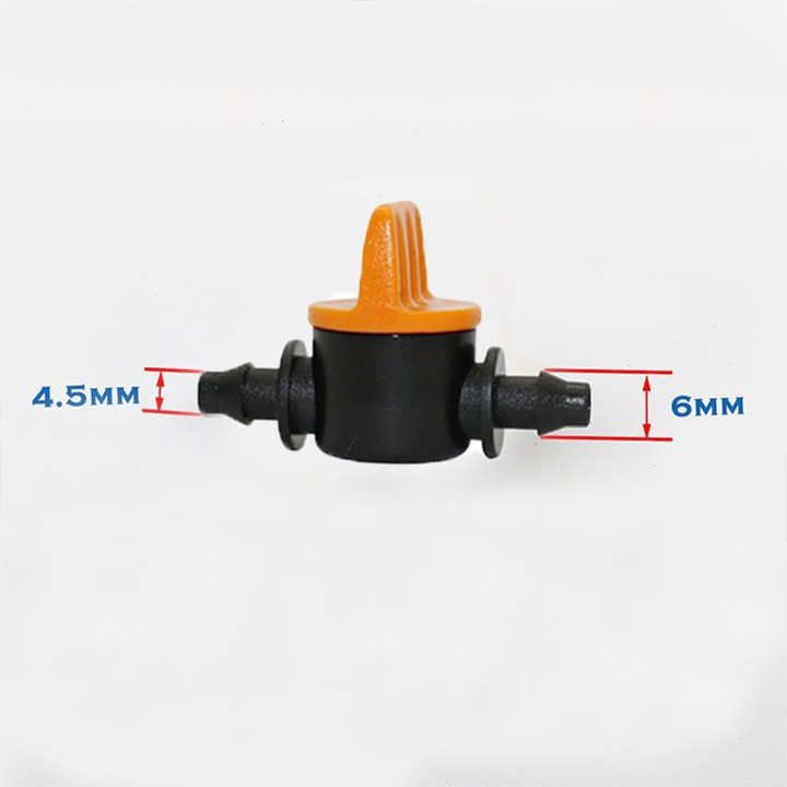 Van khởi thủy khóa ống LDPE 6mm, Van sino khóa gắn béc tưới phun sương, tưới phun mưa