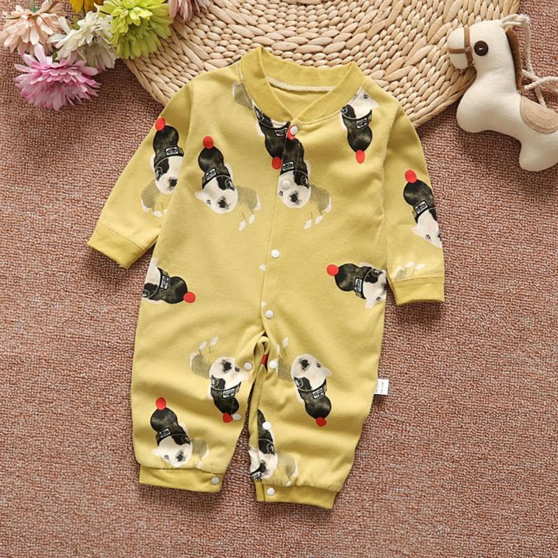 Bộ áo liền quần tay dài in hình cún con dễ thương cho bé trai