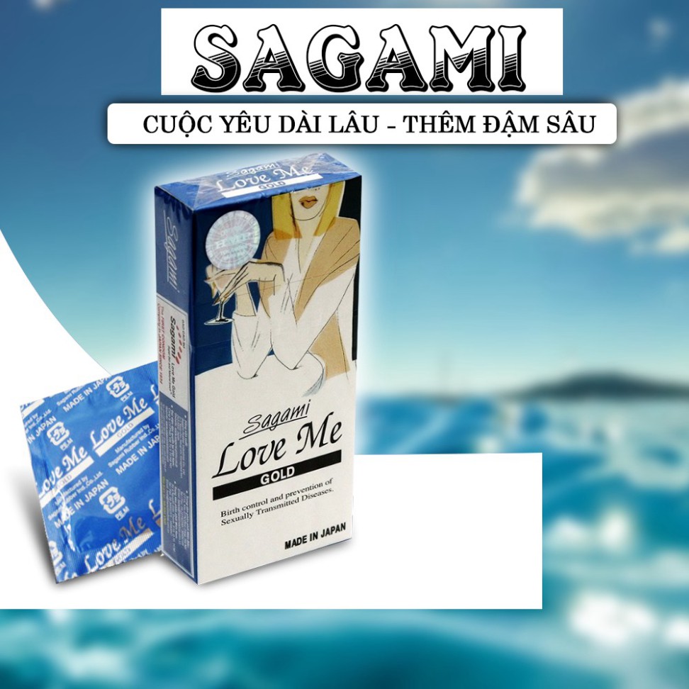 [Combo 2 Hộp] Bao Cao Su Sagami Love Me (Hộp 10c) - Bcs Kéo Dài Thời Gian Yêu + Tặng 3 Bcs Durex. .