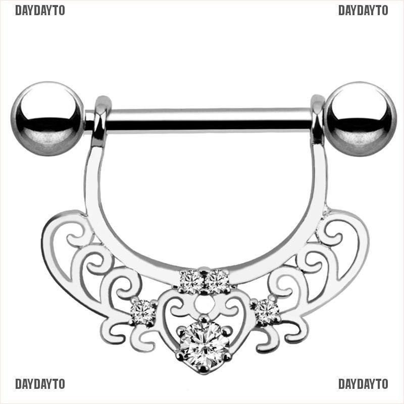 Khuyên Xỏ Lưỡi / Nhũ Hoa Bằng Thép Pha Lê