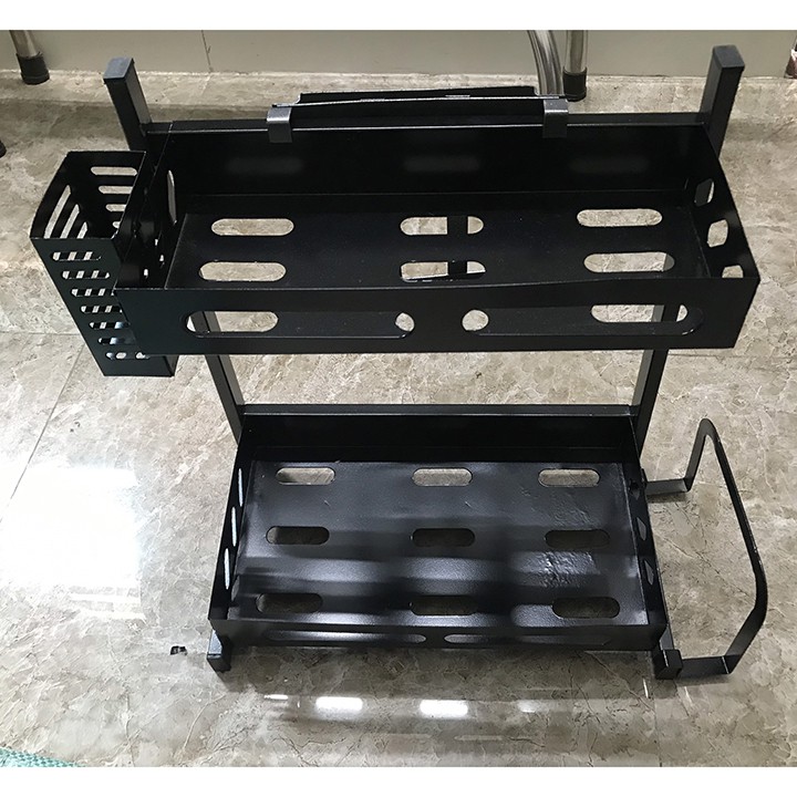 [HÀNG CAO CẤP]  Kệ gia vị đa năng INOX phủ sơn tĩnh điện Đen, kệ bếp cao cấp (2 Tầng, 3 Tầng) Loại Dày | BigBuy360 - bigbuy360.vn