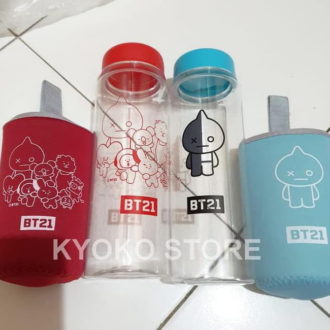 Bình Đựng Nước Gx4V 500ml Họa Tiết Bt21 Bts Line Friends - Mang Blue 0g48