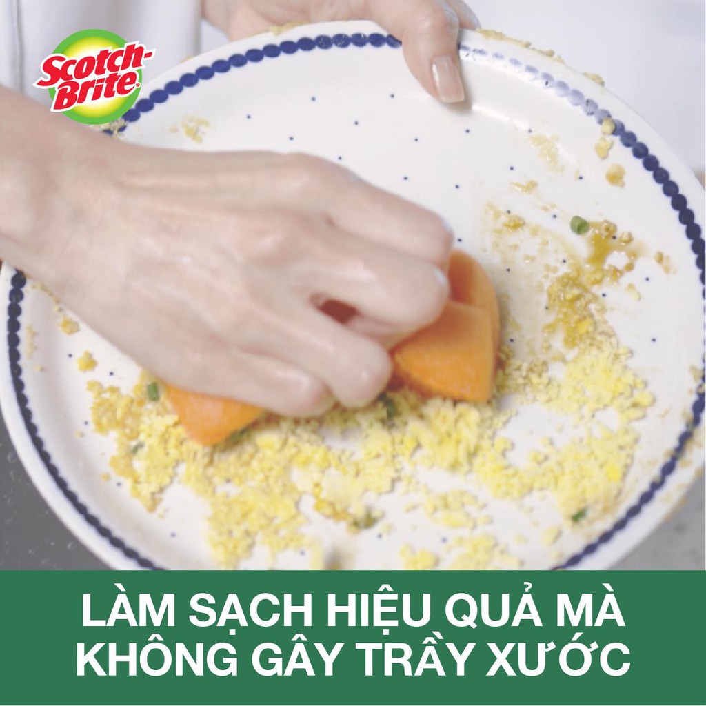 Gói 2 Miếng Cọ Rửa Hạt Nổi Không Trầy Xước Scotch-Brite 3M - 11.4 x 6.9 x 2.6 (cm) – Hàng Chính Hãng  HIBUCENTER