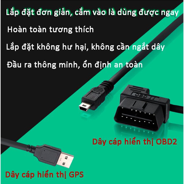 Thiết bị hiển thị tốc độ trên kính lái ô tô HUD FULL OPTION OBD2 [Giá đẳng cấp]