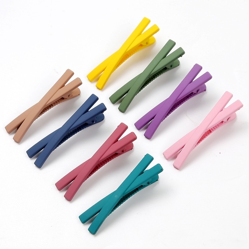 Kẹp Tóc Thời Trang Màu Trơn Phong Cách Hàn Quốc Đáng Yêu Cho Nữ