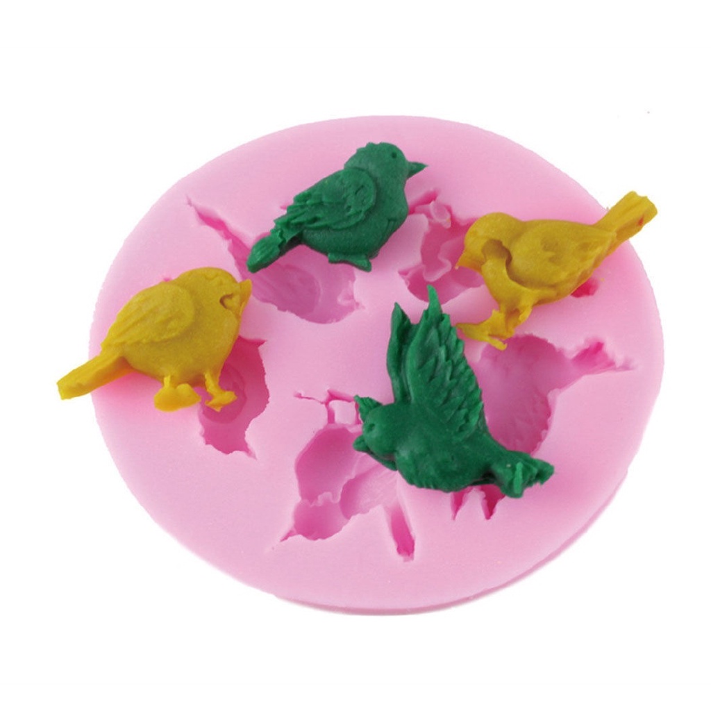 Khuôn Silicone Nhấn Bánh &amp; Socola Hình Chim
