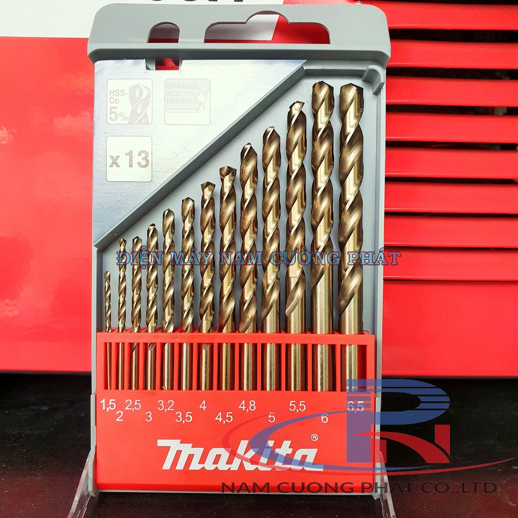 Mũi khoan inox Makita 1.5mm ÷ 6.5mm HSS-Co 5%